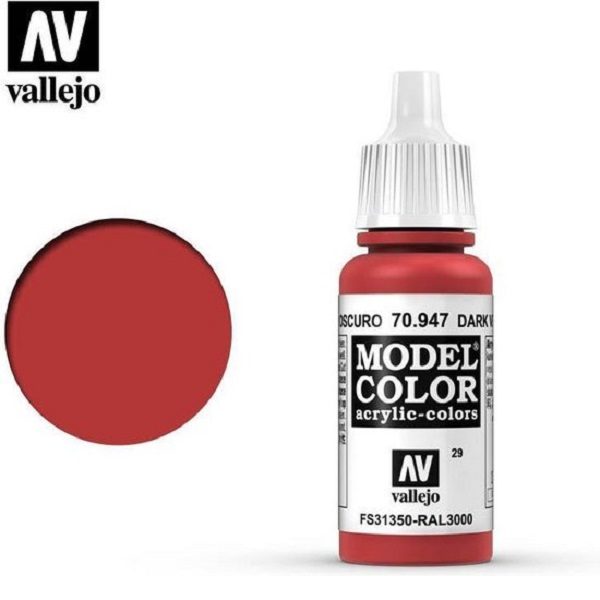 Vallejo Verf Dark Vermillion 17ml - 70.947