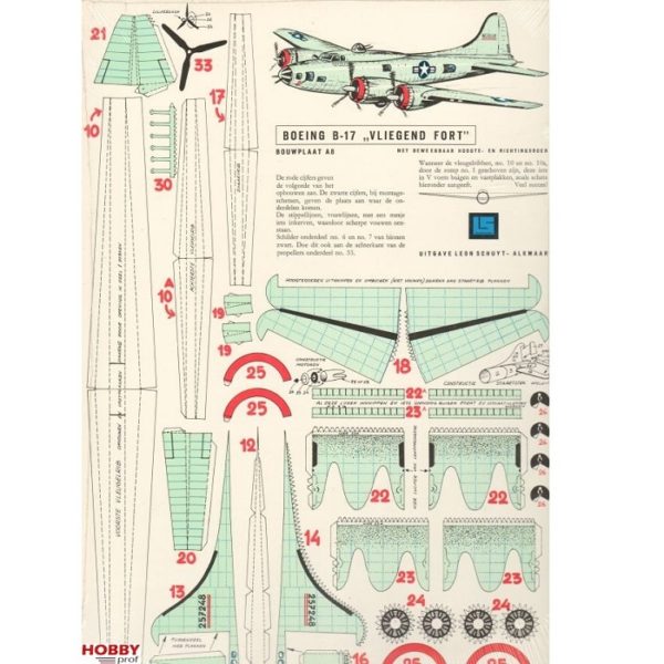 L.Schuijt Bouwplaten: Boeing B17 Vliegend Fort 1:100 - A8