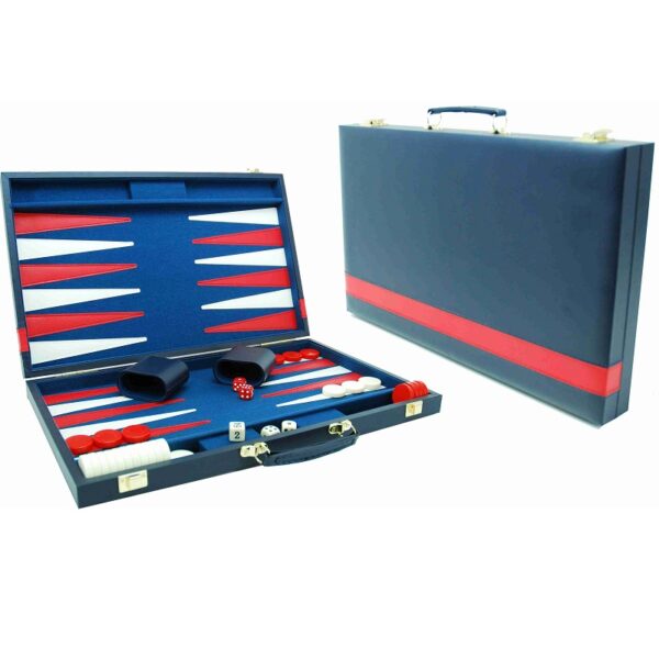 Backgammon Blauw Rode Bies 38cm