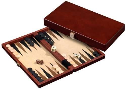 Backgammon Kist Bruin 28,5x15,5 cm