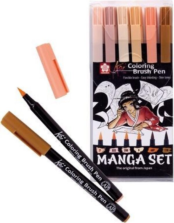 Sakura Manga Koi Color Brush Set (6)