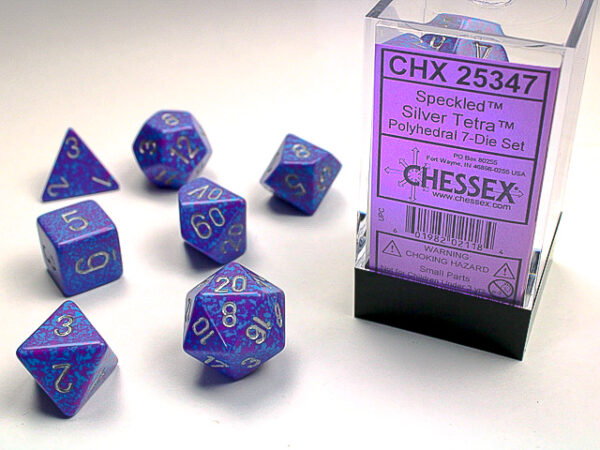 Chessex Polyhedral Speckled Silver Tetra (7) - CHX25347