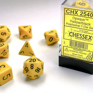 Chessex Polyhedral Opaque Yellow/Black (7) - CHX25402