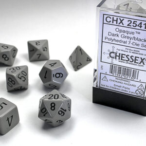 Chessex Polyhedral Opaque Grey/Black (7) - CHX25410