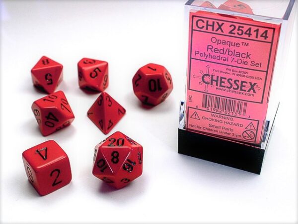 Chessex Polyhedral Opaque Red/Black (7) - CHX25414