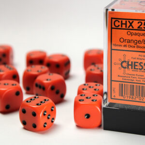 Chessex Polyhedral Opaque Orange/Black - CHX25603