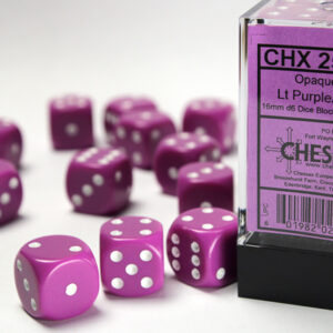 Chessex 12d6 Opaque Lt. Purple/White (12) - CHX25627