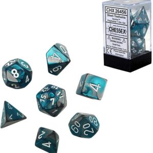 Chessex Polyhedral Teal White/Black (7) - CHX26444