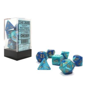 Chessex Polyhedral Gemini Blue-Teal/Gold (7) - CHX26459