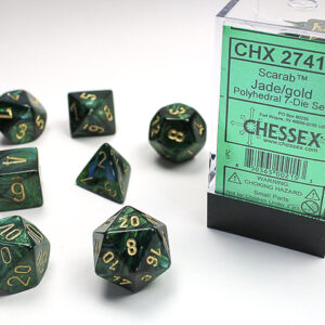 Chessex Polyhedral Jade/Gold (7) - CHX27415