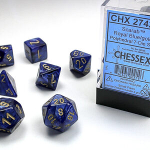 Chessex Polyhedral Scarab Royal Blue/Gold (7) - CHX27427