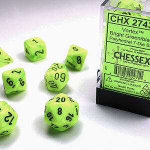 Chessex Polyhedral Vortex Bright Green/Black (7) - CHX27430