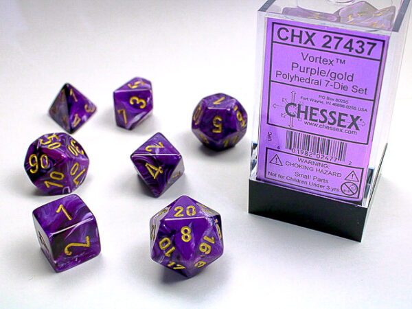 Chessex Polyhedral Vortex Purple/Gold (7) - CHX27437