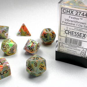 Chessex Polyhedral Festive Vibrant/Brown (7) - CHX27441