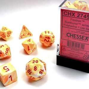 Chessex Polyhedral Festive Sunburst/Red - CHX27453