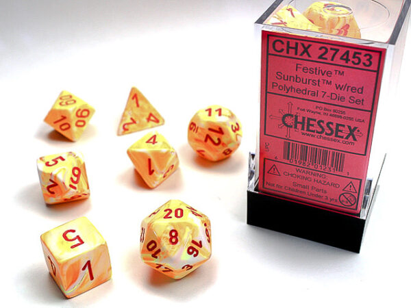 Chessex Polyhedral Festive Sunburst/Red - CHX27453