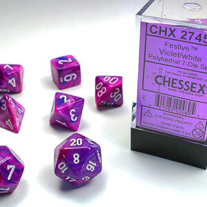 Chessex Polyhedral Festive Violet/White (7) - CHX27457