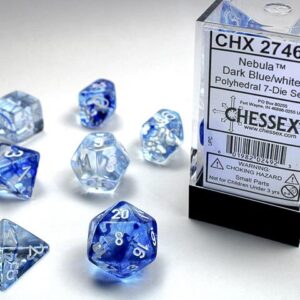 Chessex Polyhedral Nebula Dark Blue/White (7) - CHX27466