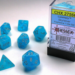 Chessex Polyhedral Luminary Sky/Silver (7) - CHX27566