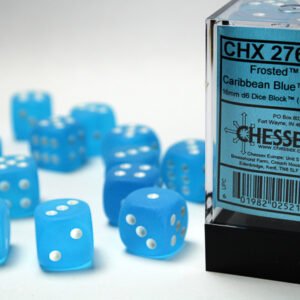 Chessex 12d6 Frosted Caribbean Blue 16mm (12) - CHX27616