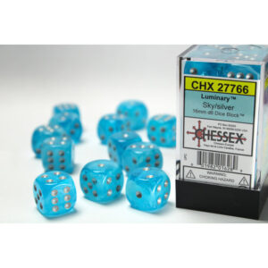 Chessex Polyhedral Luminary Sky/Silver (12) - CHX27766