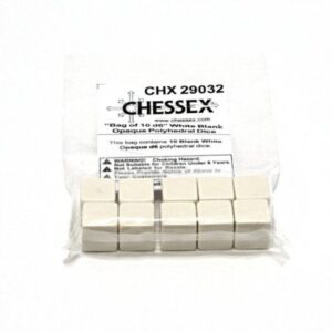 Chessex 10d6 Opaque White Blanc (10) - CHX29032