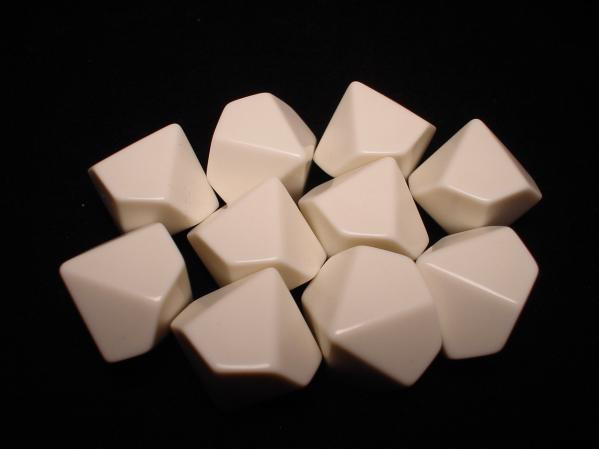 Chessex 10d10 Opague White Blanc (10) - CHX29034