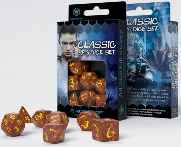 QW: Dice Set Classic RPG Caramel/Yellow (7) SCLE77