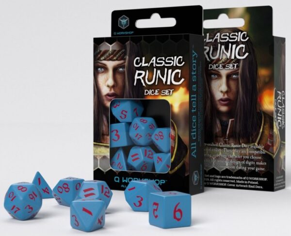 QW: Dice Set Classic Runic Blue/Red (7) SCLR2D