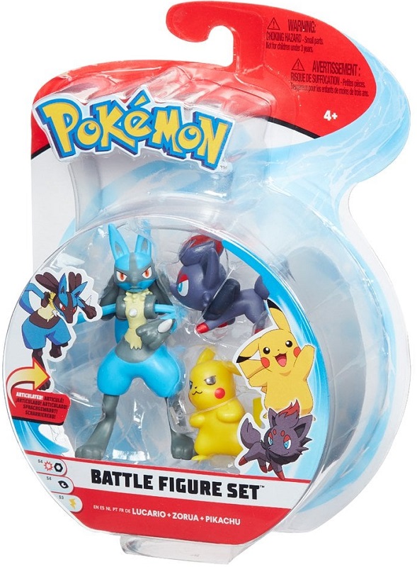 Pokemon Battle Figures Wave 8: (5-8cm) Lucario + Zorua + Pikachu