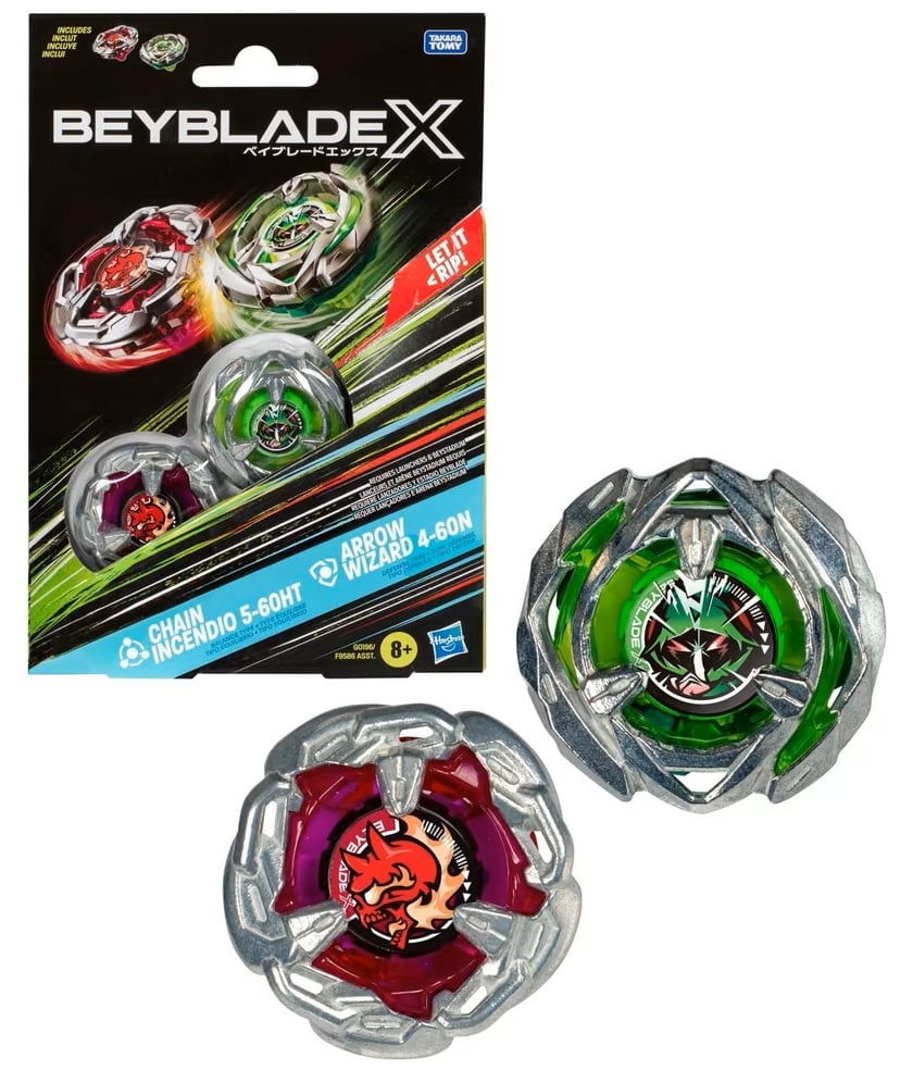 Chain Incendio Top Beyblade X Chain Incendio 5-60HT and Arrow Wizard 4-60N Top Dual Pack ...